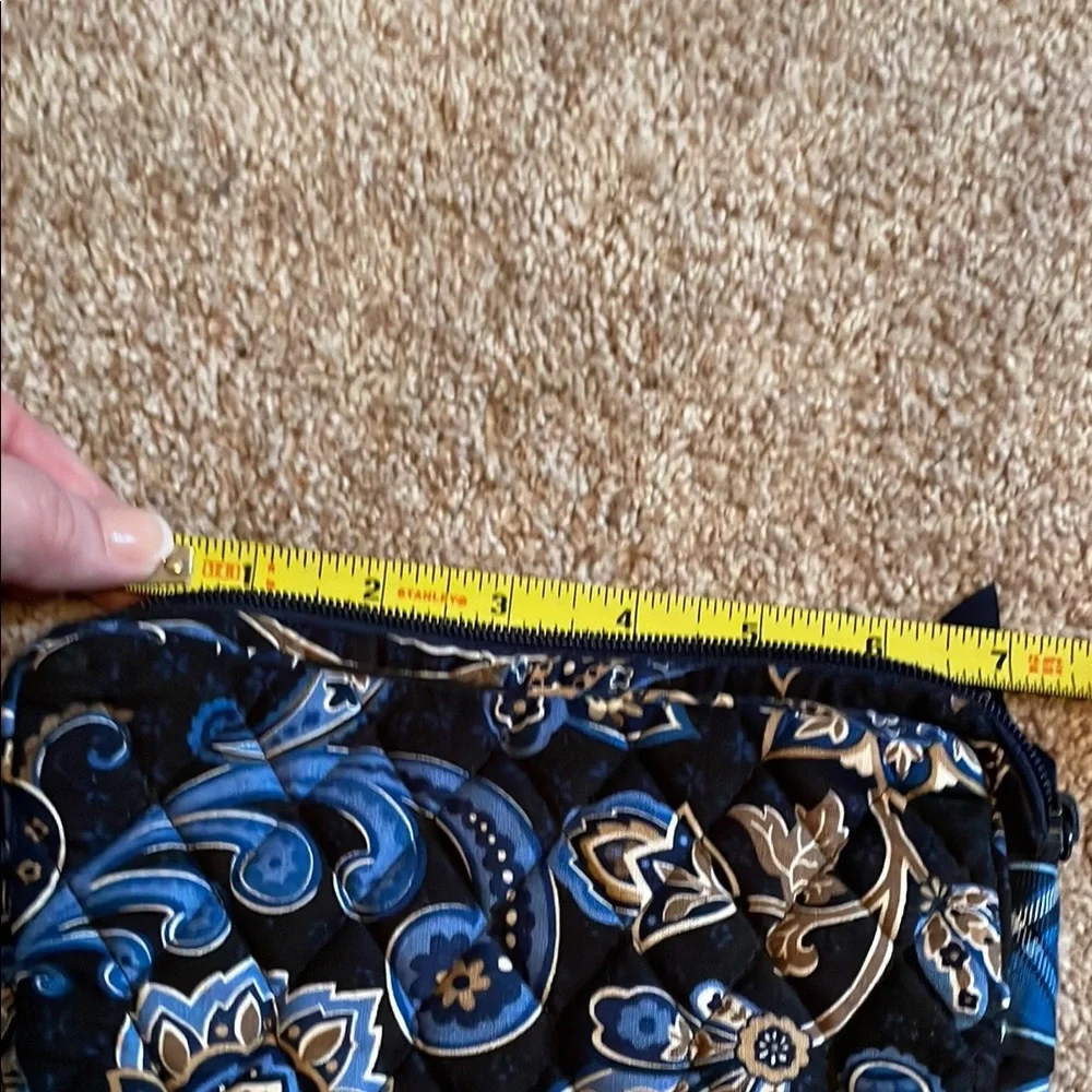 Vera Bradley Windsor Blue and Black Paisley Clutch with Wrist Strap - Picture 6 of 7
